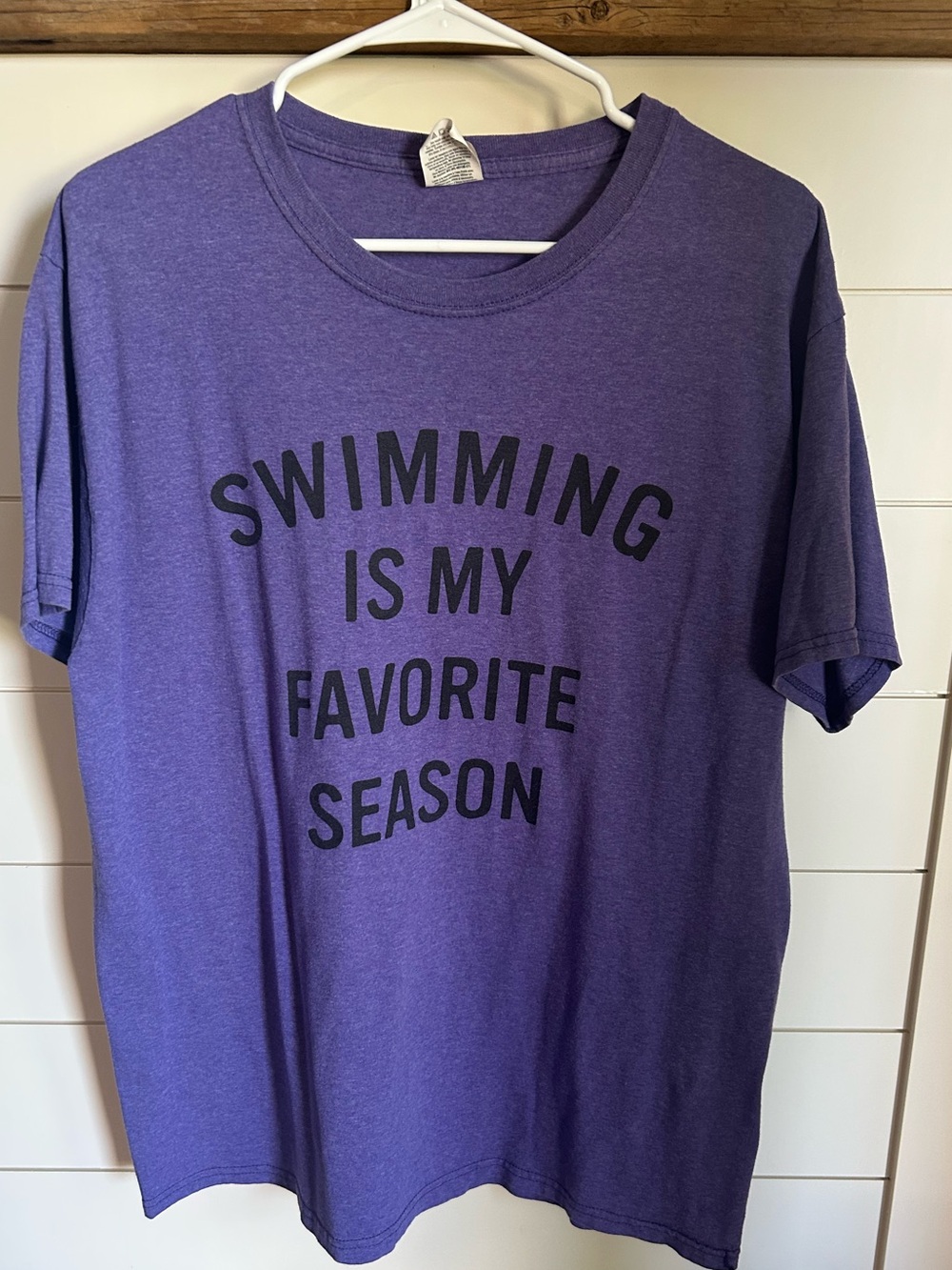 Purple 'Swimming Is My Favorite Season' Swim Tee